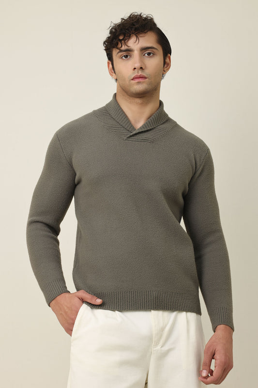 HARBOUR HAVEN SWEATER-OLIVE/GREY