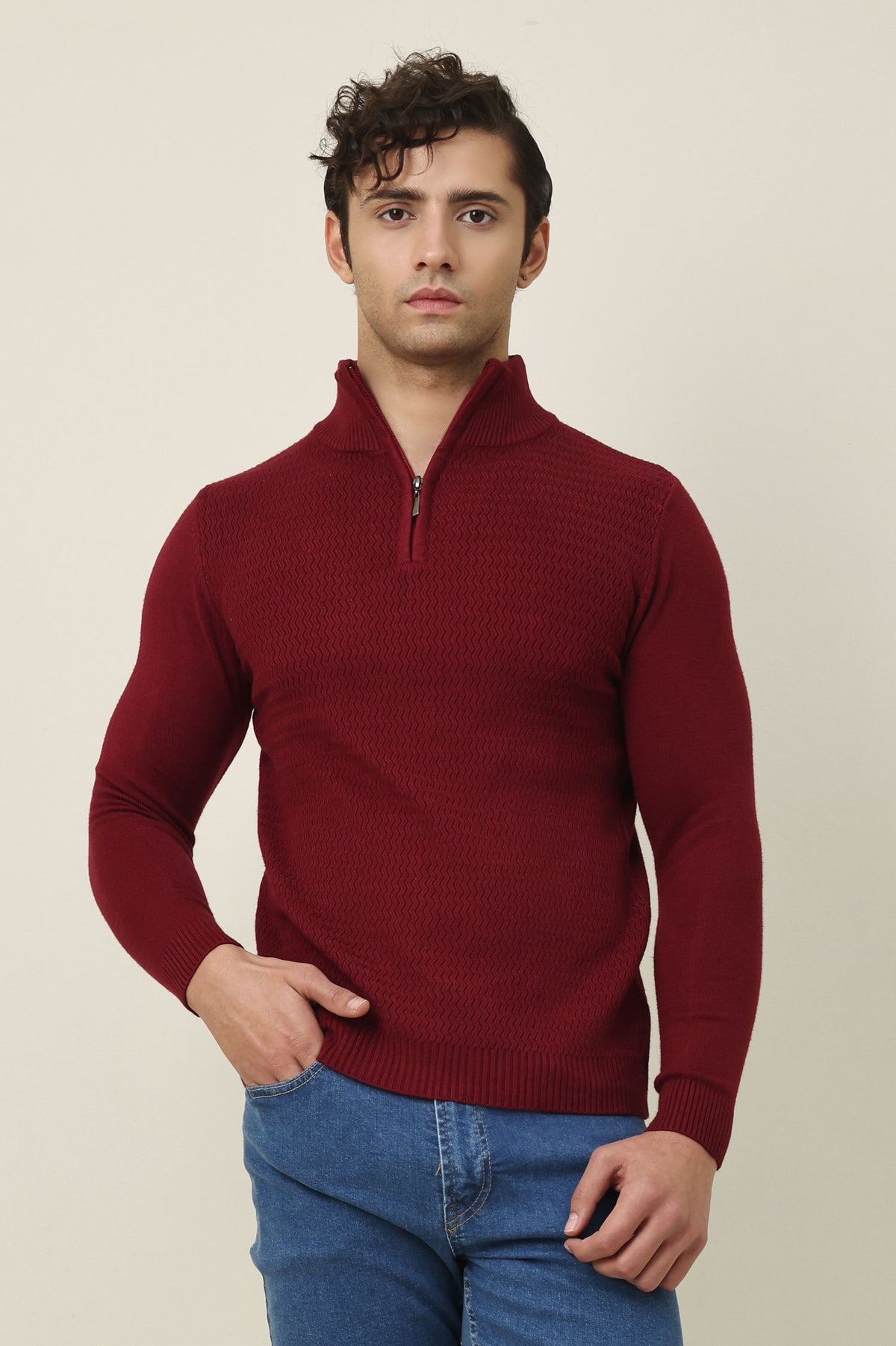 CLASSIC COMFORT SWEATER-MAROON