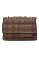 QUILTED ELEGANCE SHOULDER BAG-COFFEE