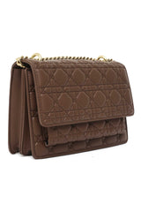 QUILTED ELEGANCE SHOULDER BAG-COFFEE