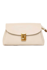 CHAIN ACCENT SHOULDER BAG-BEIGE
