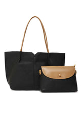 DUAL-TONE TOTE BAG-BLACK