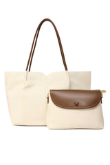 DUAL-TONE TOTE BAG-WHITE