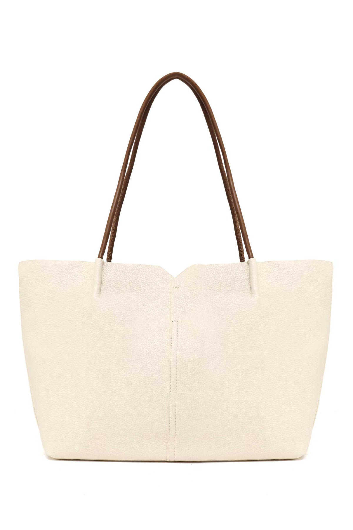 DUAL-TONE TOTE BAG-WHITE