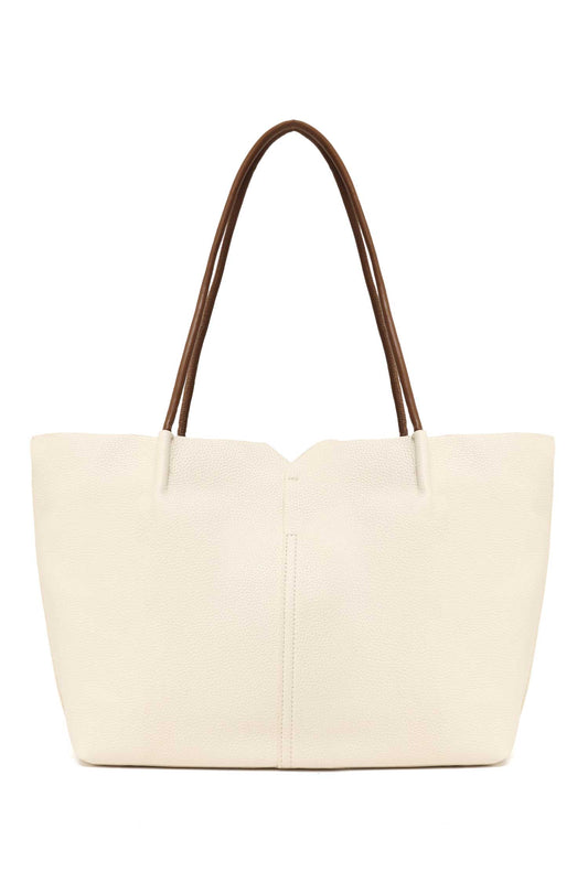 DUAL-TONE TOTE BAG-WHITE