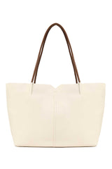 DUAL-TONE TOTE BAG-WHITE