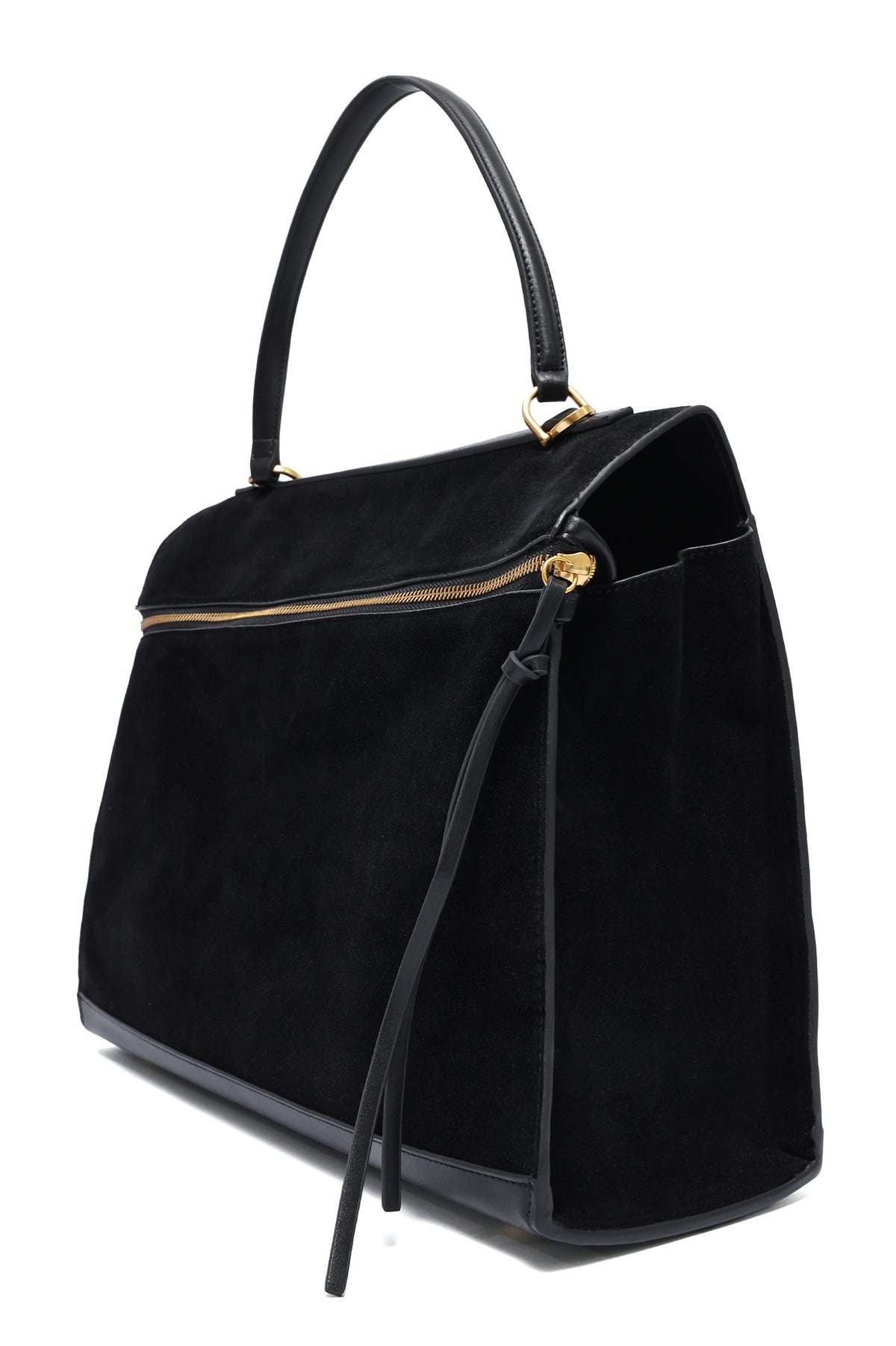 SUEDE HANDBAG - BLACK