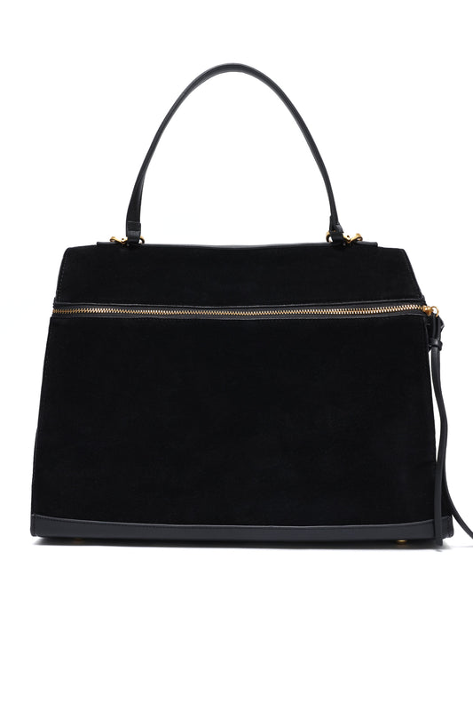 SUEDE HANDBAG - BLACK
