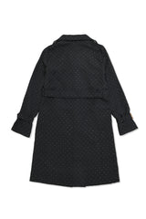 WOVEN DREAM BELTED COAT-BLACK