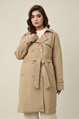 DOUBLE-BREASTED TRENCH COAT-KHAKI