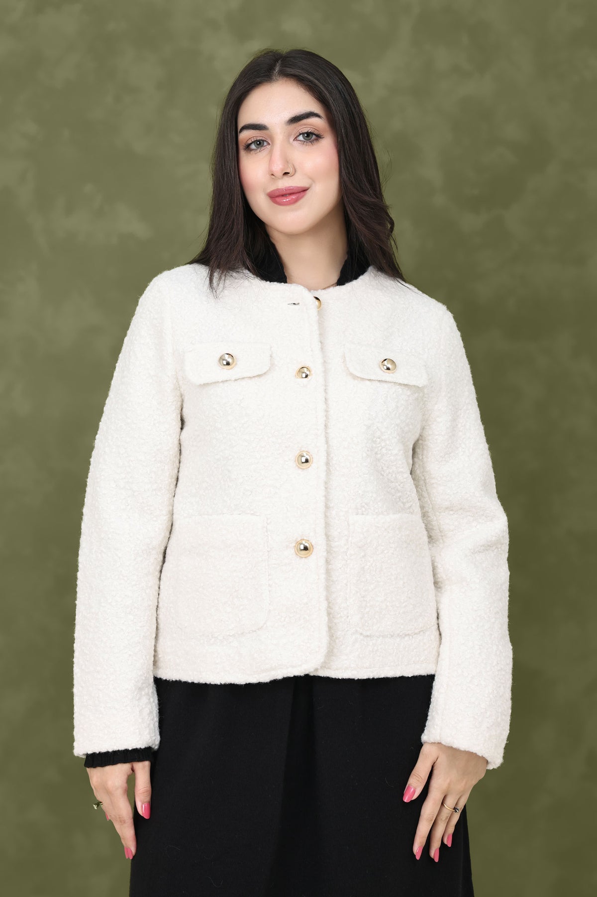 TEXTURED  JACKET-WHITE