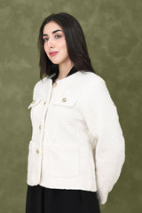 TEXTURED  JACKET-WHITE