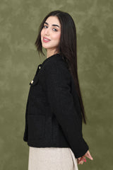 TEXTURED  JACKET-BLACK