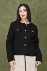 TEXTURED  JACKET-BLACK