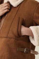 MARBLE EDGE WARM JACKET-BROWN