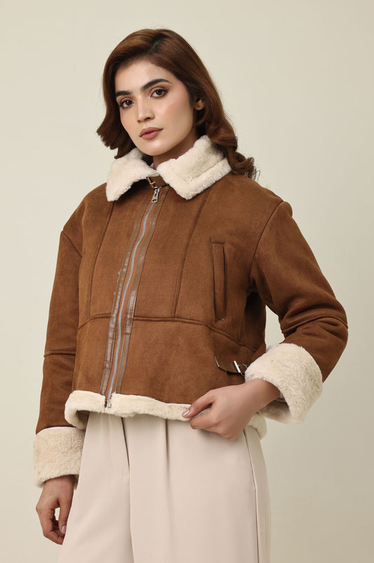 MARBLE EDGE WARM JACKET-BROWN