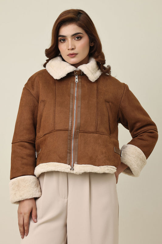 MARBLE EDGE WARM JACKET-BROWN