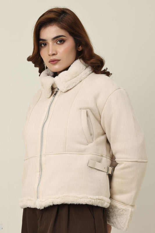 MARBLE EDGE WARM JACKET-BEIGE