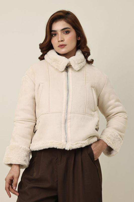 MARBLE EDGE WARM JACKET-BEIGE