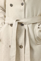 WOVEN DREAM BELTED COAT-BEIGE