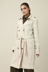 WOVEN DREAM BELTED COAT-BEIGE