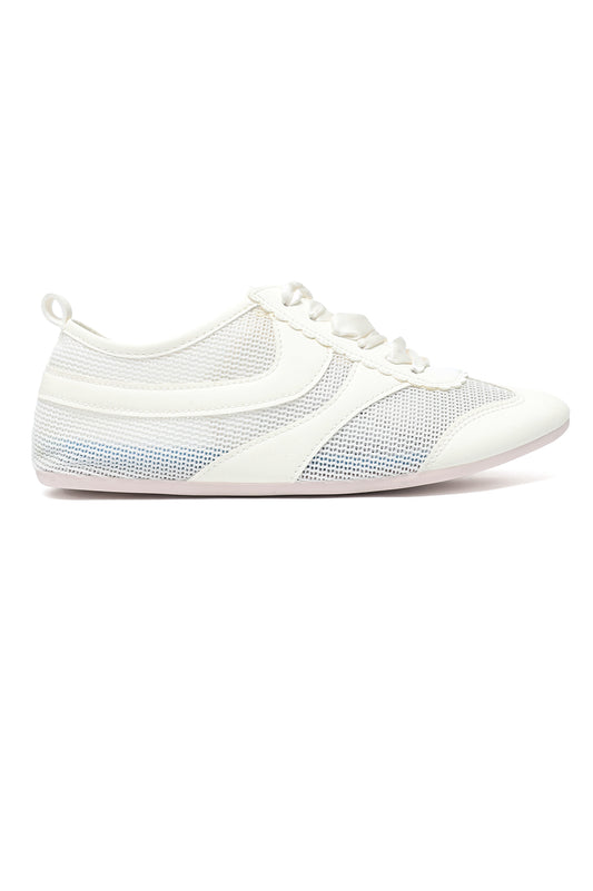 SPORT CHIC MESH LACE-UP RIBBON SNEAKER-WHITE