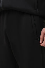 CUFFED FLEECE BOTTOM-BLACK