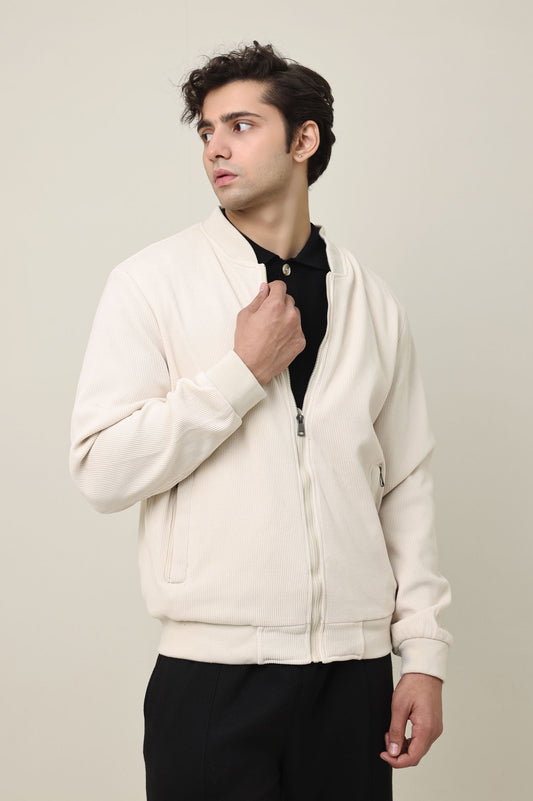 RIBSTITCH CORE JACKET-CREAM