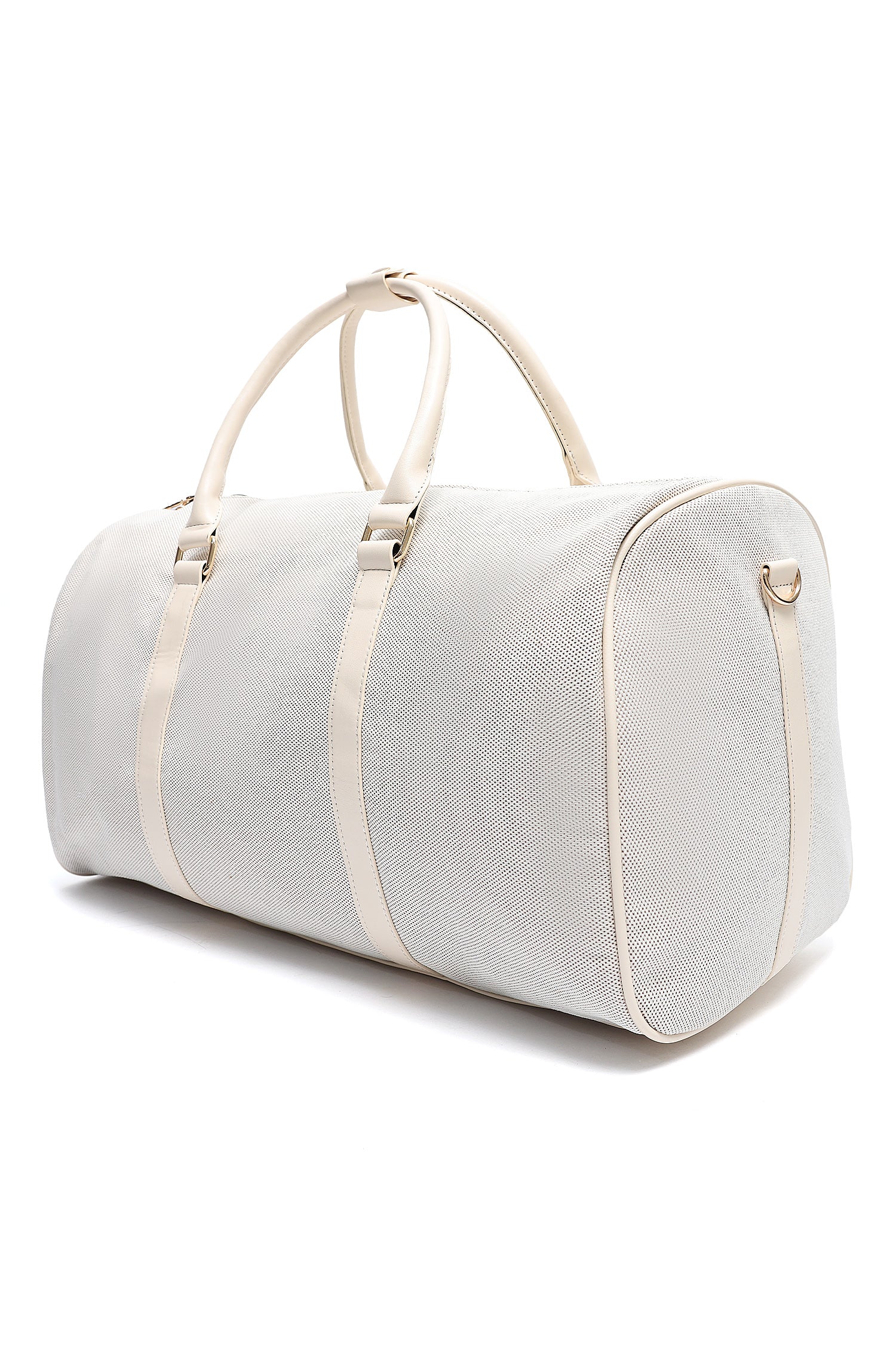 CANVAS WEEKENDER DUFFLE BAG-OFFWHITE