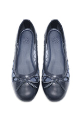 TRELLIS SEQUIN BOW BALLERINA-NAVY