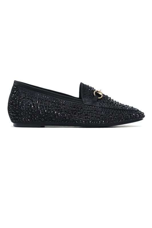 ASTORIA CRYSTAL HORSEBIT LOAFER-BLACK