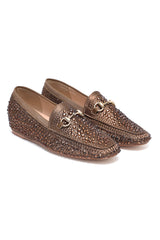 ASTORIA CRYSTAL HORSEBIT LOAFER-KHAKI