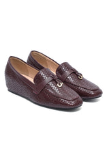 SIENNA WOVEN RING LOAFER-MAROON