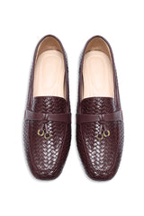 SIENNA WOVEN RING LOAFER-MAROON
