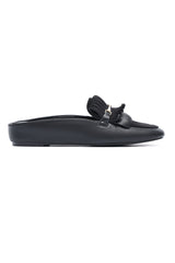 BRIGHTON FRINGE HORSEBIT MULE-BLACK