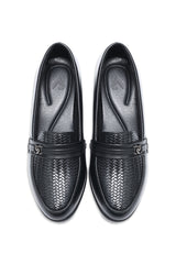 MANHATTAN BLOCK HEEL LOAFER-BLACK