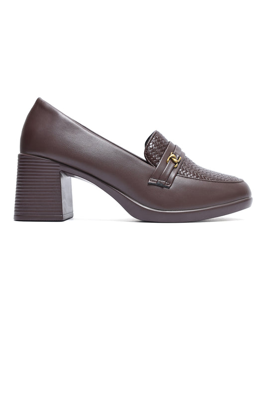 MANHATTAN BLOCK HEEL LOAFER-COFFEE