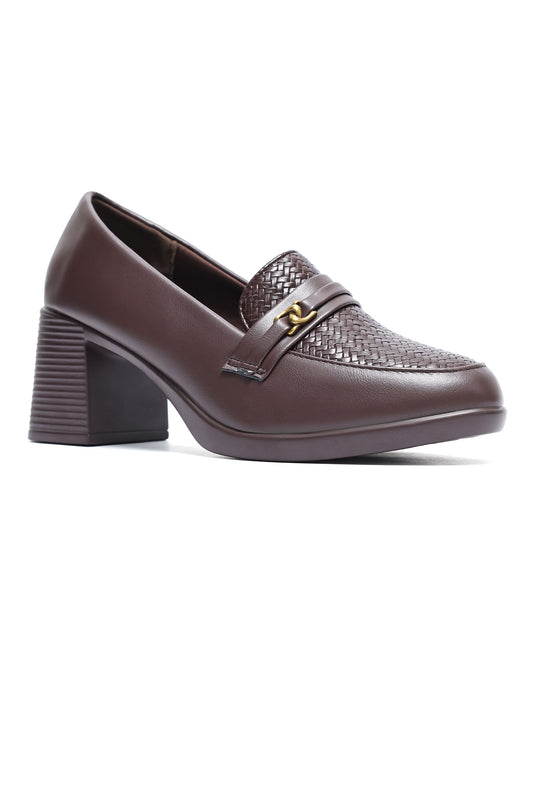 MANHATTAN BLOCK HEEL LOAFER-COFFEE