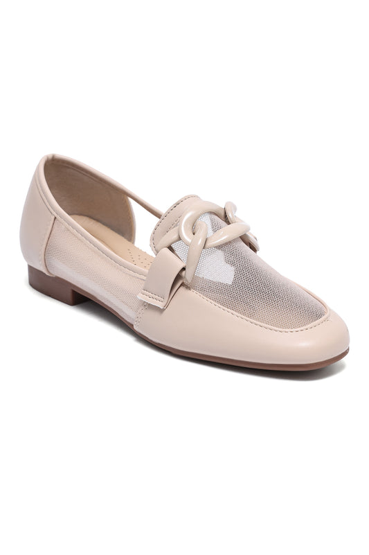 CAMDEN CHAIN LINK MESH LOAFER-BEIGE