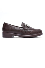 KENSINGTON CROC JEWEL LOAFER-COFFEE