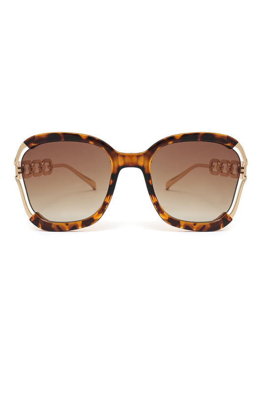 BONDLINE SCULPTED GLAMOUR GLASSES-LEOPARD