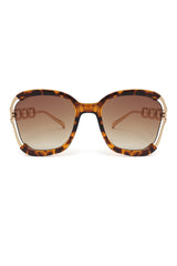 BONDLINE SCULPTED GLAMOUR GLASSES-LEOPARD