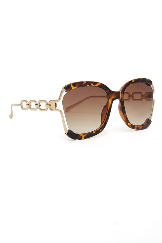 BONDLINE SCULPTED GLAMOUR GLASSES-LEOPARD