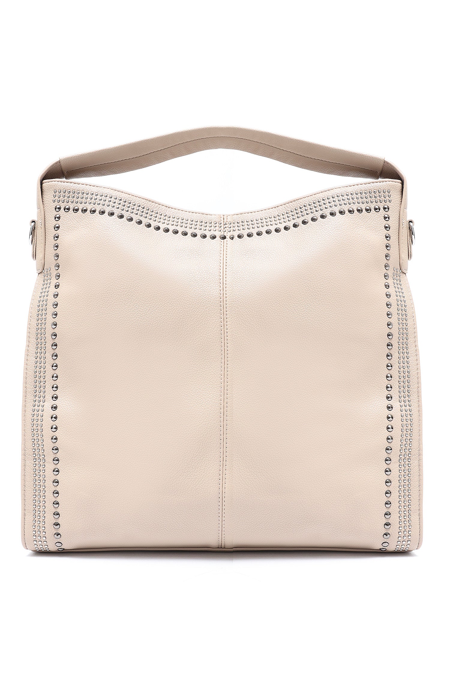 STUDDED SHOULDER BAG-BEIGE