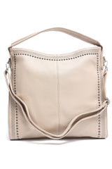 STUDDED SHOULDER BAG-BEIGE