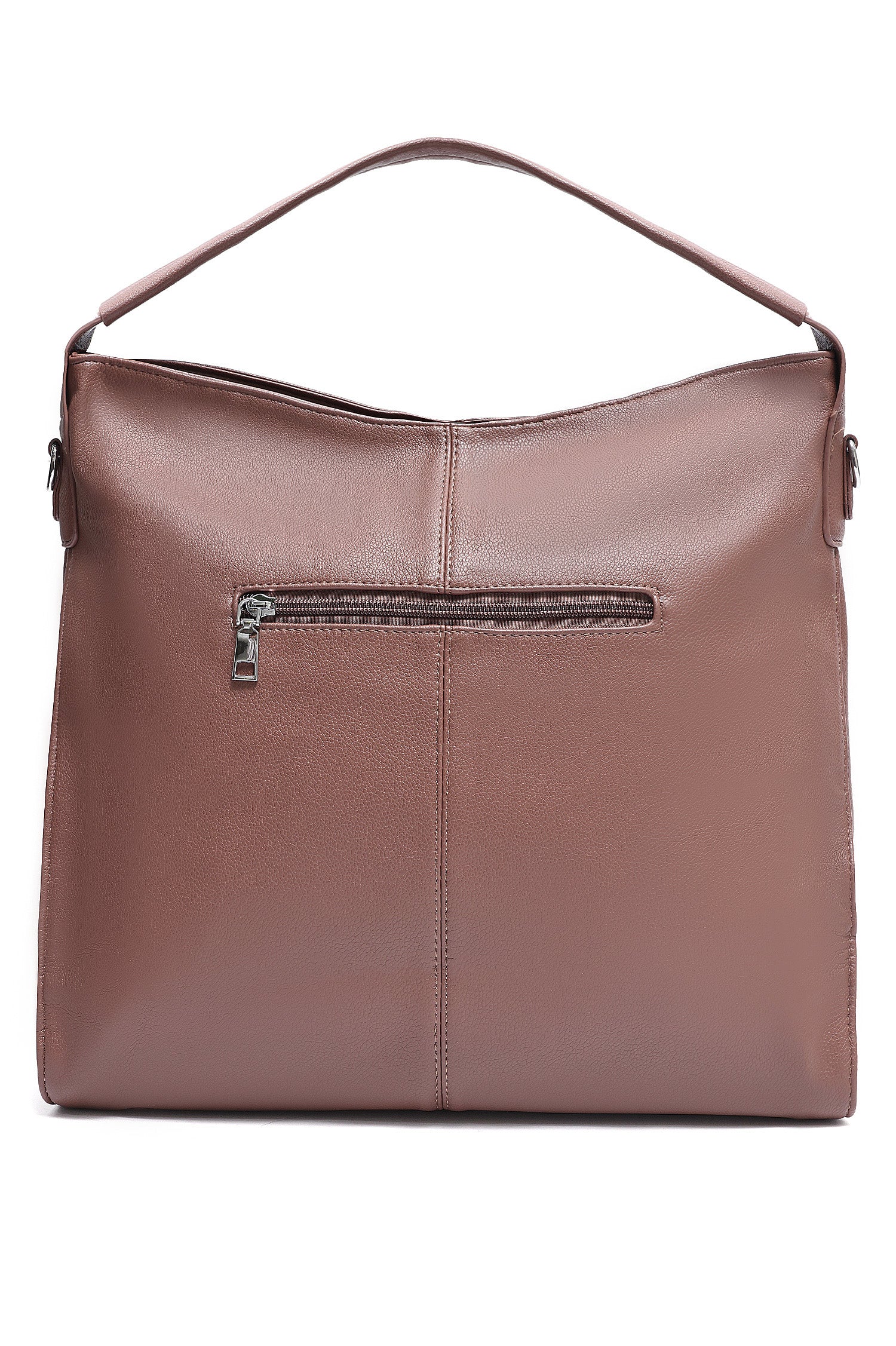 STUDDED SHOULDER BAG-BROWN