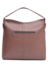 STUDDED SHOULDER BAG-BROWN