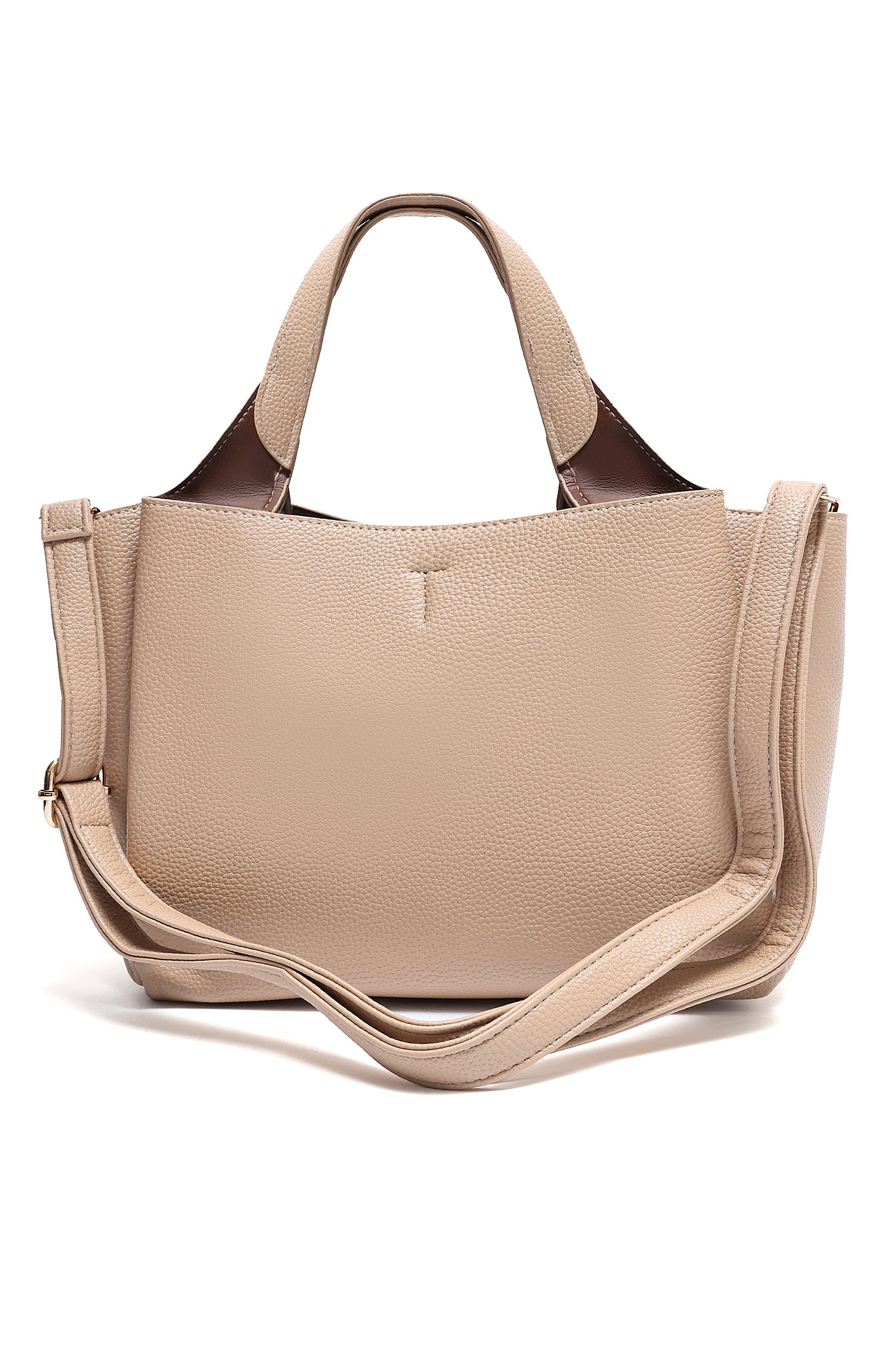 T-CHARM STRUCTURED TOTE BAG-BEIGE