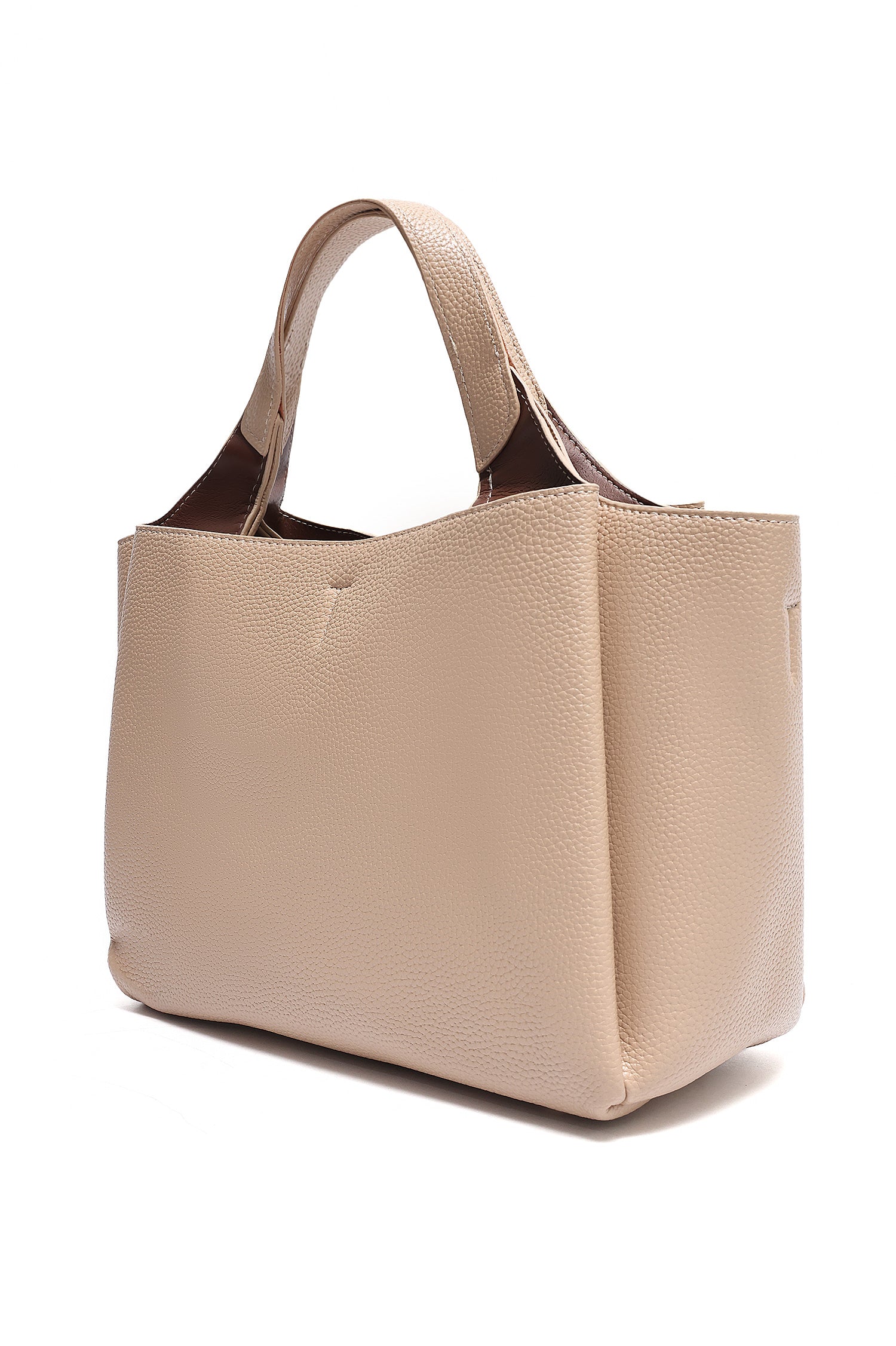 T-CHARM STRUCTURED TOTE BAG-BEIGE