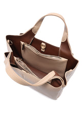 T-CHARM STRUCTURED TOTE BAG-BEIGE